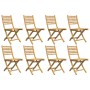 Sillas de jardín plegables 8 unidades bambú 43x54x88 cm de vidaXL, Sillas de jardín - Ref: Foro24-3278519, Precio: 540,62 €, ...
