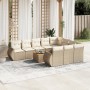 Set de sofás de jardín 11pzas con cojines ratán sintético beige en Conjuntos de jardín | Comprar online en Foru.es