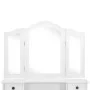 Juego de tocador y taburete madera paulownia blanco 80x69x141cm de vidaXL, Tocadores para dormitorios - Ref: Foro24-289318, P...