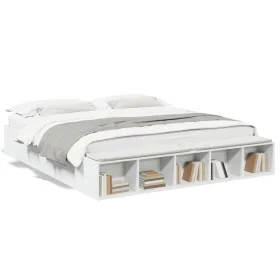 Estructura de cama madera de ingeniería blanca 180x200 cm de vidaXL, Camas y somieres - Ref: Foro24-3280545, Precio: 190,62 €...