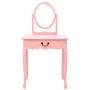 Dressing table and stool paulownia wood and pink MDF 65x36x128 cm by vidaXL, Bedroom Dressers - Ref: Foro24-289331, Price: 13...