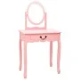 Dressing table and stool paulownia wood and pink MDF 65x36x128 cm by vidaXL, Bedroom Dressers - Ref: Foro24-289331, Price: 13...
