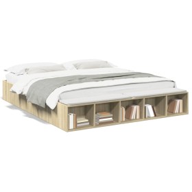 Estructura de cama madera de ingeniería roble Sonoma 180x200 cm de vidaXL, Camas y somieres - Ref: Foro24-3280547, Precio: 14...