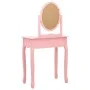 Dressing table and stool paulownia wood and pink MDF 65x36x128 cm by vidaXL, Bedroom Dressers - Ref: Foro24-289331, Price: 13...