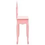 Dressing table and stool paulownia wood and pink MDF 65x36x128 cm by vidaXL, Bedroom Dressers - Ref: Foro24-289331, Price: 13...