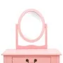 Dressing table and stool paulownia wood and pink MDF 65x36x128 cm by vidaXL, Bedroom Dressers - Ref: Foro24-289331, Price: 13...