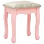 Dressing table and stool paulownia wood and pink MDF 65x36x128 cm by vidaXL, Bedroom Dressers - Ref: Foro24-289331, Price: 13...