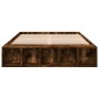 Estructura de cama madera de ingeniería roble ahumado 140x200cm de vidaXL, Camas y somieres - Ref: Foro24-3280570, Precio: 17...