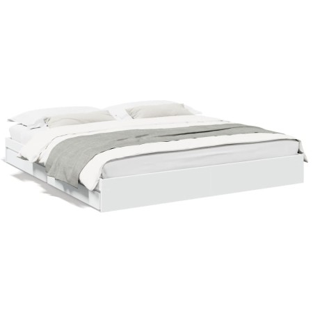 Estructura cama con cajones madera ingeniería blanca 200x200 cm de vidaXL, Camas y somieres - Ref: Foro24-3280629, Precio: 18...