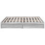 Cama con cajones madera ingeniería gris Sonoma 200x200 cm de vidaXL, Camas y somieres - Ref: Foro24-3280634, Precio: 188,51 €...