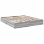 Cama con cajones madera ingeniería gris Sonoma 200x200 cm de vidaXL, Camas y somieres - Ref: Foro24-3280634, Precio: 188,51 €...