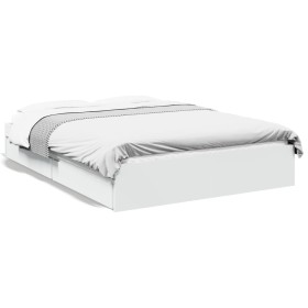 Cama con cajones madera de ingeniería blanco 140x200 cm de vidaXL, Camas y somieres - Ref: Foro24-3280657, Precio: 281,11 €, ...