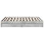 Cama con cajones madera ingeniería gris hormigón 140x200 cm de vidaXL, Camas y somieres - Ref: Foro24-3280660, Precio: 180,05...