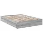Sonoma gray engineered wood bed with drawers 140x200 cm by vidaXL, Beds and slatted bases - Ref: Foro24-3280662, Price: 171,5...