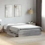 Sonoma gray engineered wood bed with drawers 140x200 cm by vidaXL, Beds and slatted bases - Ref: Foro24-3280662, Price: 171,5...
