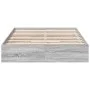 Sonoma gray engineered wood bed with drawers 140x200 cm by vidaXL, Beds and slatted bases - Ref: Foro24-3280662, Price: 171,5...