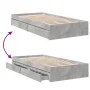 Concrete gray engineered wood bed with drawers 100x200 cm by vidaXL, Beds and slatted bases - Ref: Foro24-3280674, Price: 129...