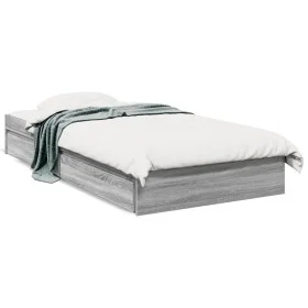 Cama con cajones madera ingeniería gris Sonoma 100x200 cm de vidaXL, Camas y somieres - Ref: Foro24-3280676, Precio: 134,96 €...