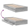 Cama con cajones madera ingeniería gris Sonoma 100x200 cm de vidaXL, Camas y somieres - Ref: Foro24-3280676, Precio: 135,87 €...