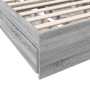 Cama con cajones madera ingeniería gris Sonoma 100x200 cm de vidaXL, Camas y somieres - Ref: Foro24-3280676, Precio: 135,87 €...