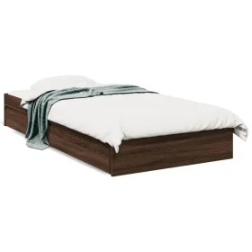 Cama con cajones madera de ingeniería marrón roble 75x190 cm de vidaXL, Camas y somieres - Ref: Foro24-3280719, Precio: 122,3...