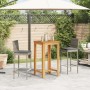Mesa y taburetes de jardín 3 pzas madera acacia ratán PE gris de vidaXL, Conjuntos de jardín - Ref: Foro24-3295263, Precio: 2...