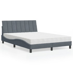 Cama con colchón terciopelo gris oscuro 140x200 cm de vidaXL, Camas y somieres - Ref: Foro24-3208599, Precio: 392,44 €, Descu...