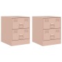 Mesitas de noche 2 unidades acero rosa 34,5x39x44 cm de vidaXL, Mesitas de noche - Ref: Foro24-841622, Precio: 92,99 €, Descu...