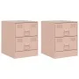 Mesitas de noche 2 unidades acero rosa 34,5x39x44 cm de vidaXL, Mesitas de noche - Ref: Foro24-841622, Precio: 92,09 €, Descu...