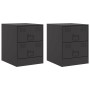 Mesitas de noche 2 unidades acero negro 34,5x39x44 cm de vidaXL, Mesitas de noche - Ref: Foro24-841620, Precio: 88,25 €, Desc...