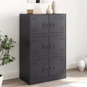 Aparador de acero negro 67x39x107 cm de vidaXL, Aparadores - Ref: Foro24-841655, Precio: 134,95 €, Descuento: %