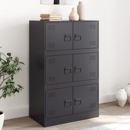 Aparador de acero negro 67x39x107 cm de vidaXL, Aparadores - Ref: Foro24-841655, Precio: 136,85 €, Descuento: %