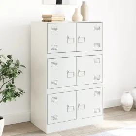 Aparador de acero blanco 67x39x107 cm de vidaXL, Aparadores - Ref: Foro24-841660, Precio: 143,16 €, Descuento: %