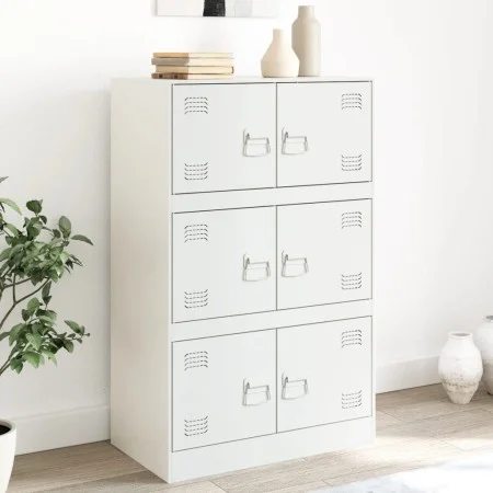 Aparador de acero blanco 67x39x107 cm de vidaXL, Aparadores - Ref: Foro24-841660, Precio: 143,16 €, Descuento: %