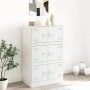 Aparador de acero blanco 67x39x107 cm de vidaXL, Aparadores - Ref: Foro24-841660, Precio: 143,16 €, Descuento: %