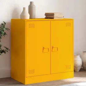 Mustard yellow steel sideboard 67x39x73 cm by vidaXL, Sideboards - Ref: Foro24-841676, Price: 103,54 €, Discount: %