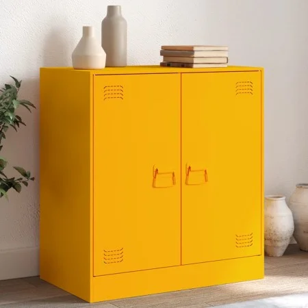 Senfgelbes Sideboard aus Stahl, 67 x 39 x 73 cm von vidaXL, Sideboards - Ref: Foro24-841676, Preis: 103,54 €, Rabatt: %