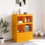 Aparador de acero amarillo mostaza 67x39x95 cm de vidaXL, Aparadores - Ref: Foro24-841802, Precio: 109,63 €, Descuento: %