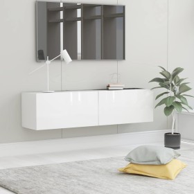 Mueble TV madera contrachapada blanco brillante 120x30x30 cm de vidaXL, Muebles TV - Ref: Foro24-801496, Precio: 91,29 €, Des...
