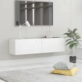 Mueble TV madera contrachapada blanco brillante 120x30x30 cm de vidaXL, Muebles TV - Ref: Foro24-801496, Precio: 99,81 €, Des...