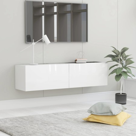 Mueble TV madera contrachapada blanco brillante 120x30x30 cm de vidaXL, Muebles TV - Ref: Foro24-801496, Precio: 91,29 €, Des...