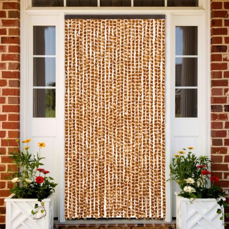 Cortina antimoscas chenilla ocre y blanco 118x220 cm de vidaXL, Mosquiteras para ventanas - Ref: Foro24-4004891, Precio: 75,6...