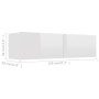 Mueble TV madera contrachapada blanco brillante 120x30x30 cm de vidaXL, Muebles TV - Ref: Foro24-801496, Precio: 91,29 €, Des...