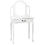 Tocador y taburete madera paulownia y MDF blanco 65x36x128 cm de vidaXL, Tocadores para dormitorios - Ref: Foro24-289334, Pre...