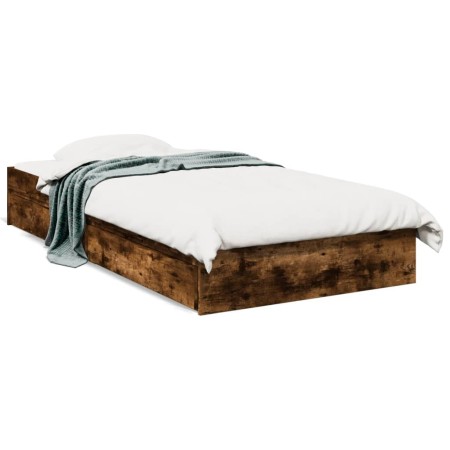 Cama con cajones madera de ingeniería roble ahumado 90x190 cm de vidaXL, Camas y somieres - Ref: Foro24-3280710, Precio: 130,...