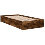 Cama con cajones madera de ingeniería roble ahumado 90x190 cm de vidaXL, Camas y somieres - Ref: Foro24-3280710, Precio: 130,...