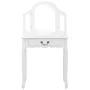Tocador y taburete madera paulownia y MDF blanco 65x36x128 cm de vidaXL, Tocadores para dormitorios - Ref: Foro24-289334, Pre...