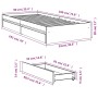 Cama con cajones madera de ingeniería roble ahumado 90x190 cm de vidaXL, Camas y somieres - Ref: Foro24-3280710, Precio: 130,...