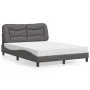 Bed with gray synthetic leather mattress 120x200 cm by vidaXL, Beds and slatted bases - Ref: Foro24-3208713, Price: 374,25 €,...
