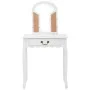 Tocador y taburete madera paulownia y MDF blanco 65x36x128 cm de vidaXL, Tocadores para dormitorios - Ref: Foro24-289334, Pre...